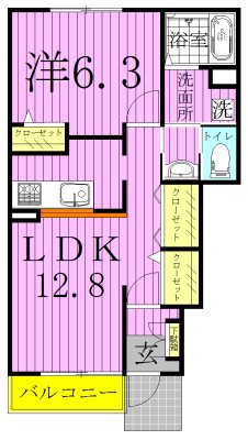 メルシープラザⅣ 102号室 間取り