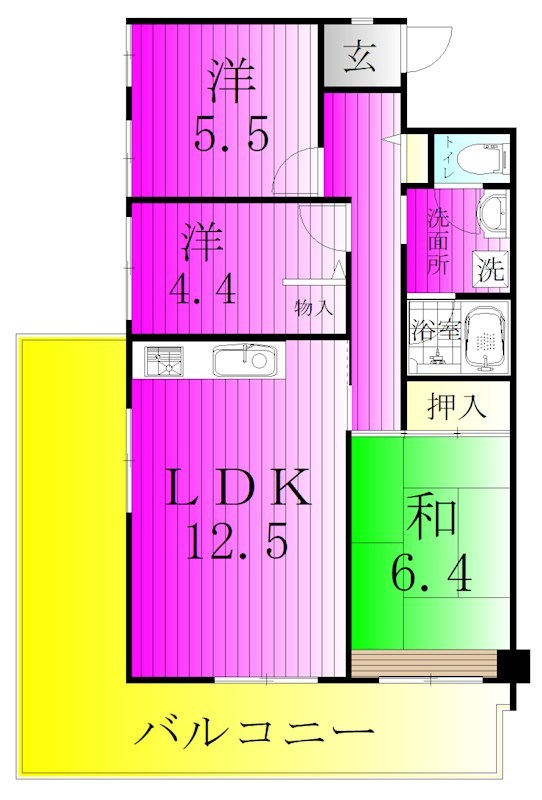 松戸駅前ハイツ 705号室 間取り