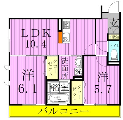オッツⅢ 203号室 間取り