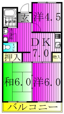 メゾンあすなろ 102号室 間取り