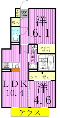メゾンド・グローリー 102号室 間取り