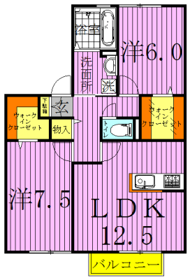 メルベーユ西白井 101号室 間取り
