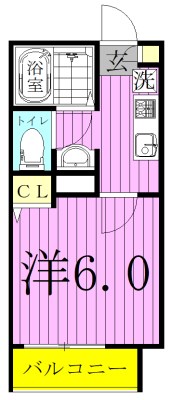 krasuco柏 102号室 間取り