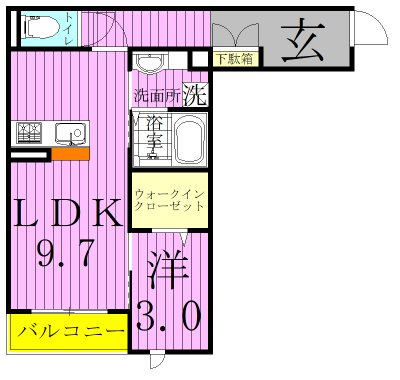 ラ・ベルデュール 302号室 間取り