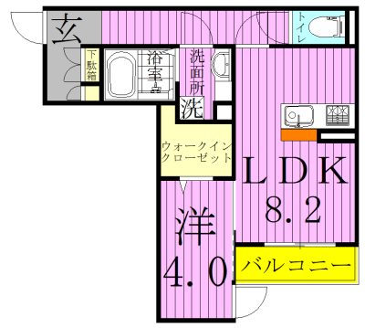 ラ・ベルデュール 203号室 間取り