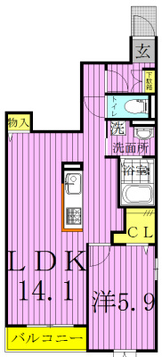 リアンコート 101号室 間取り
