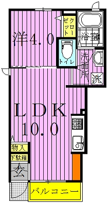 ミュウ 102号室 間取り