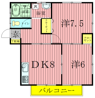 クローネ 201号室 間取り