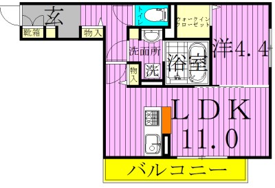 セジュール柏の葉 105号室 間取り