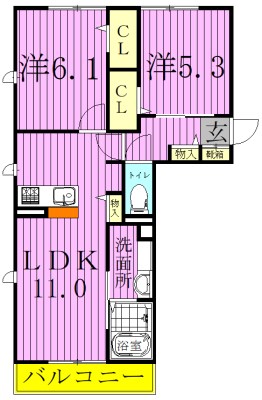 わをん　おおたかの森 207号室 間取り