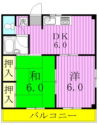 ドフィーヌ松戸 202号室 間取り
