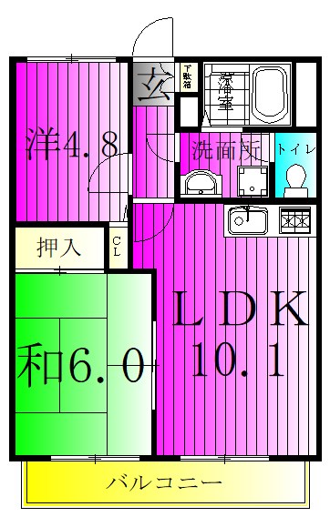 アムール 305号室 間取り