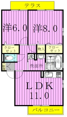 ラミアカーサお花茶屋 間取り図