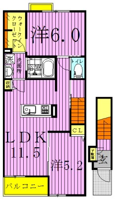 サン　スクエア　Ⅰ 201号室 間取り