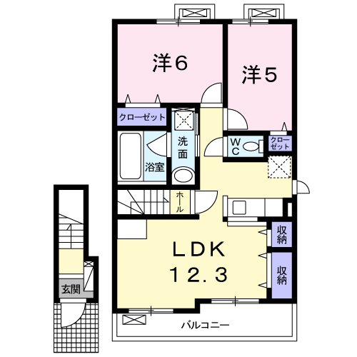 サン　スクエア　Ⅱ 202号室 間取り