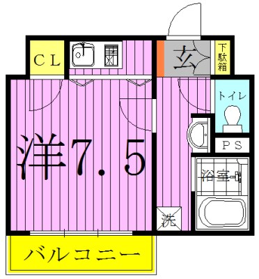 ヴランドール柏中央 102号室 間取り
