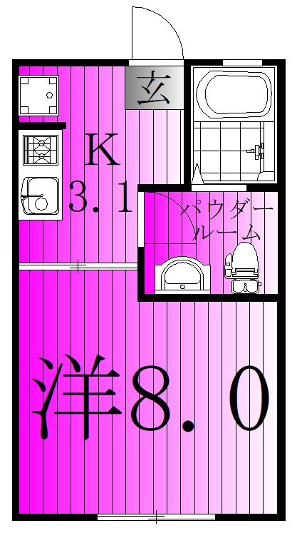 エコーハイツA 201号室 間取り