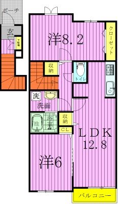 クレマチス　Ｂ  203号室 間取り