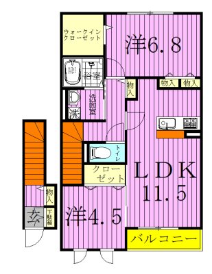 エスペランサ 205号室 間取り