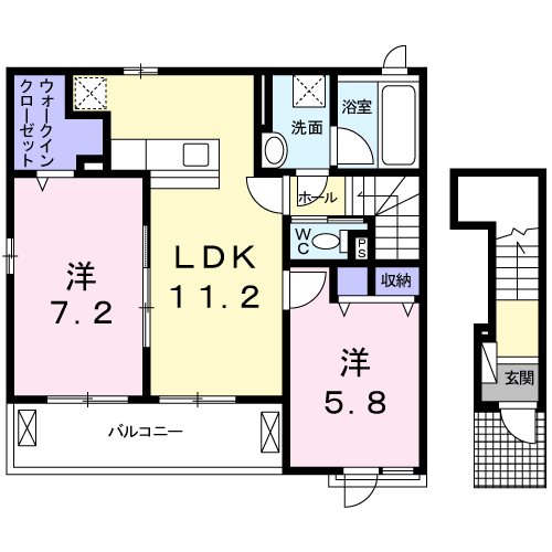 プランドール　弐番館 201号室 間取り
