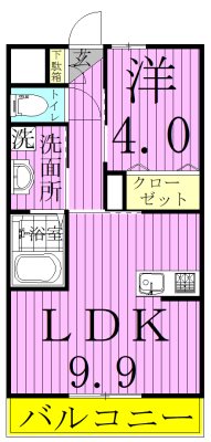 ヴェール・コリーヌ 107号室 間取り