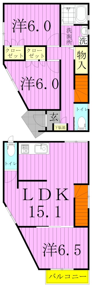 宝町1丁目戸建 間取り図