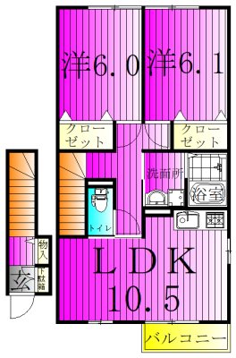 ジュネス 203号室 間取り