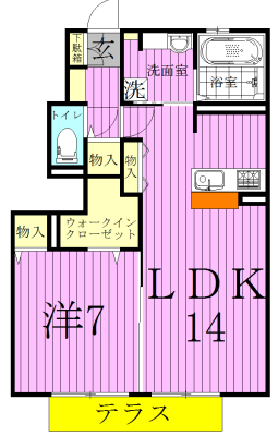 セジュールⅤ 105号室 間取り