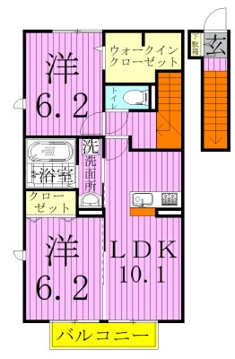 ボナール(千駄堀） 201号室 間取り