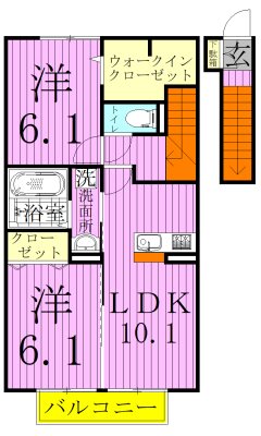 ボナール(千駄堀） 202号室 間取り