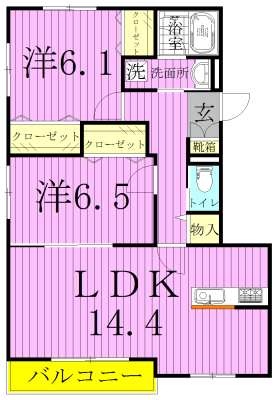 カスティージョＢ棟 202号室 間取り