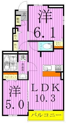 プリムローズ 101号室 間取り
