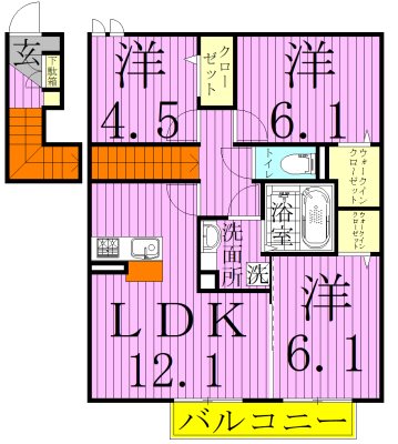 ヴェル　ドミール 202号室 間取り