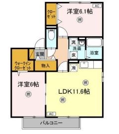 リシアンサス・ガーデンＡ 201号室 間取り