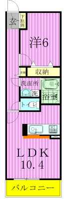 フィオーレ 103号室 間取り