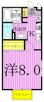 セジュールSA 201号室 間取り