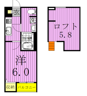 io LuCe (イオ・ルーチェ) 205号室 間取り