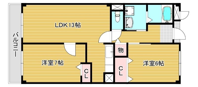 チャームテラス222E 103号室 間取り