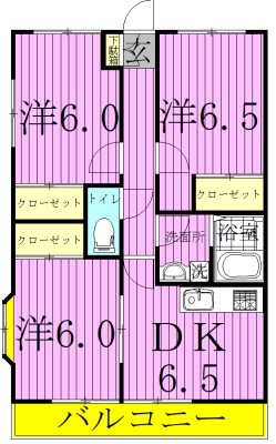 シャルマン・ソレイユ 201号室 間取り