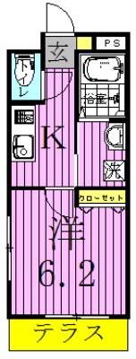 Liever（リエーヴル）Ｂ棟 102号室 間取り