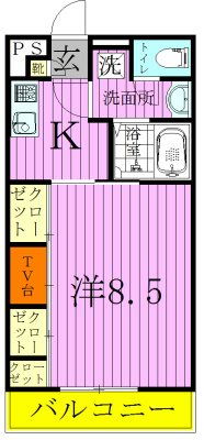 リブリ・エスポワール松戸 301号室 間取り