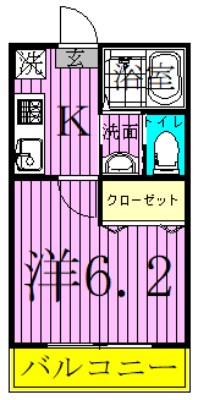 ル・パピヨン 201号室 間取り