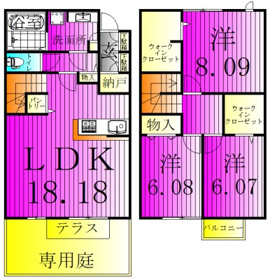 BLESS HOUSE柏西町　Ｂ棟  102号室 間取り