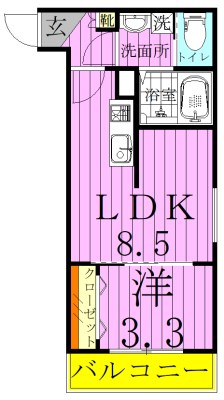 プランドールメゾン 301号室 間取り