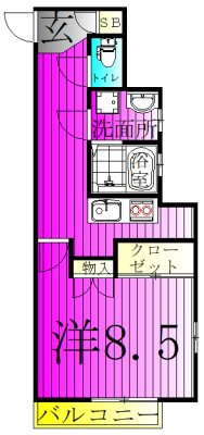 デュオーラ西原 107号室 間取り