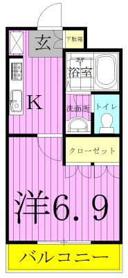 レジデンスＣＫ 102号室 間取り