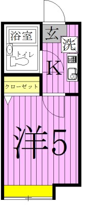 ミント大谷田Ｂ 間取り図