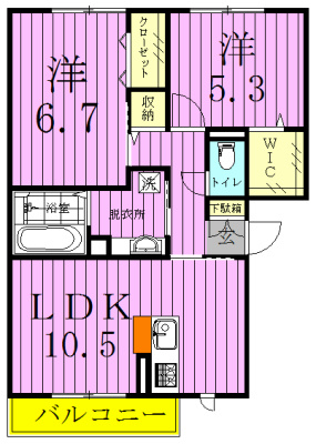 エスペーロ八潮 205号室 間取り