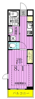 リブリ・ＴＡＴＳＵＭＩ 305号室 間取り