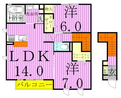 シエロＢ 201号室 間取り